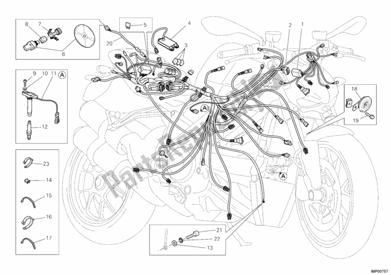 Toutes les pièces pour le Faisceau De Câblage du Ducati Streetfighter S USA 1100 2012